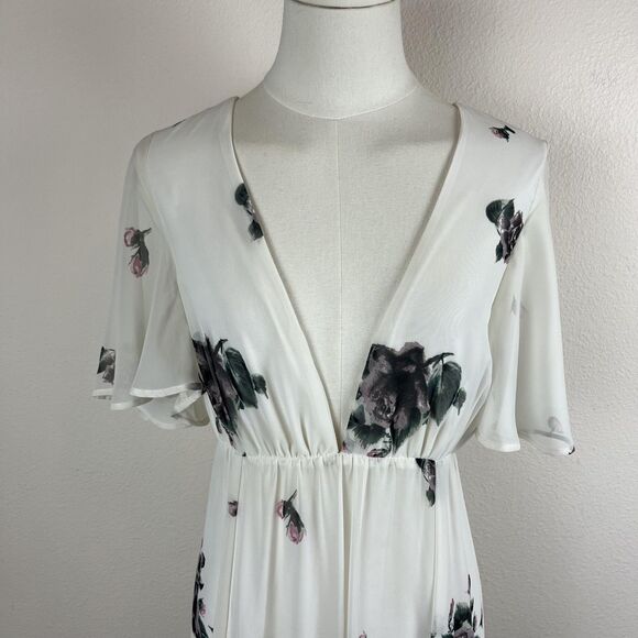 Show Me Your Mumu Dress Womens Small White Faye Flutter Maxi Floral Wedding USA - Picture 3 of 10